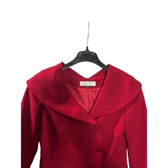 Tahari Arthur S. Levine Womens Red 2-Piece Skirt Suit Set 4P Button Blazer New - Picture 3 of 12